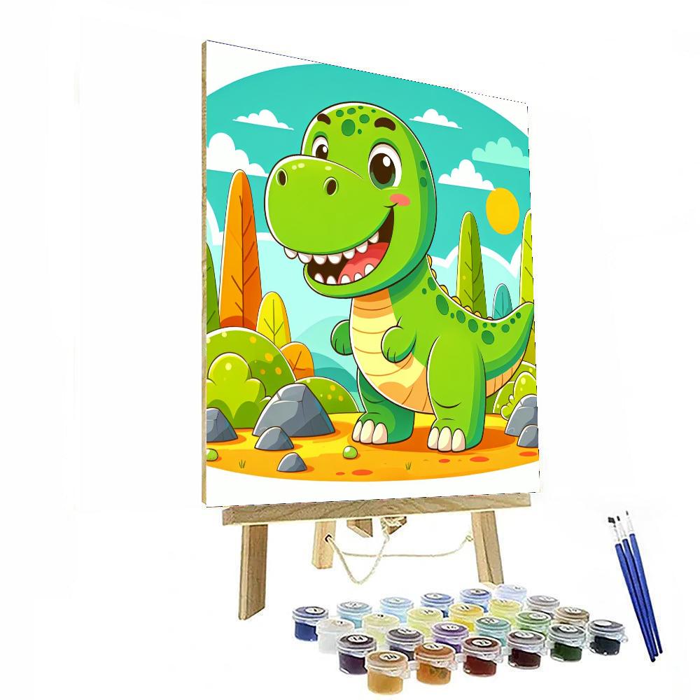 Gigglesome Dinosaur Paint By Numbers Art