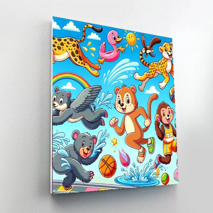 Animal Athletes Number Painting