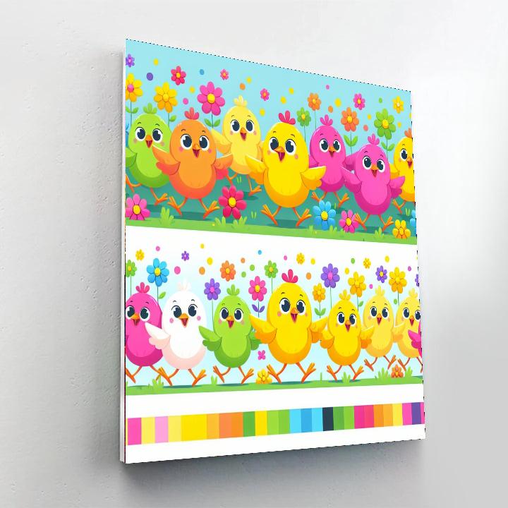 Chirpy Chick Parade Paint By Numbers