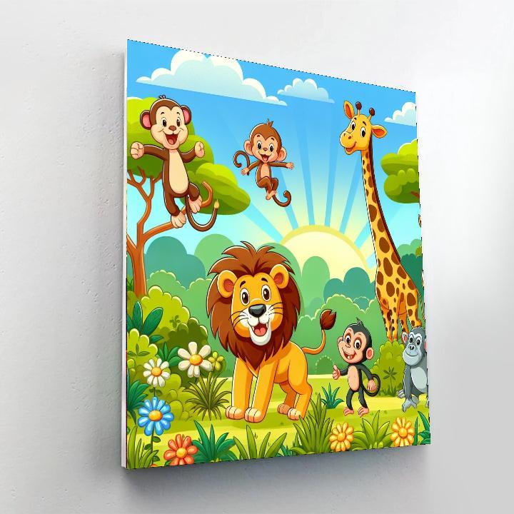 Silly Safari Animals Numbered Painting Kits