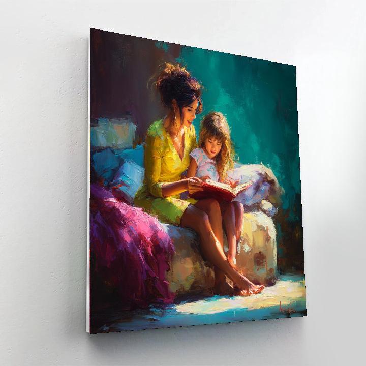 Reading Together In A Cozy Nook Painting By Numbers Kit