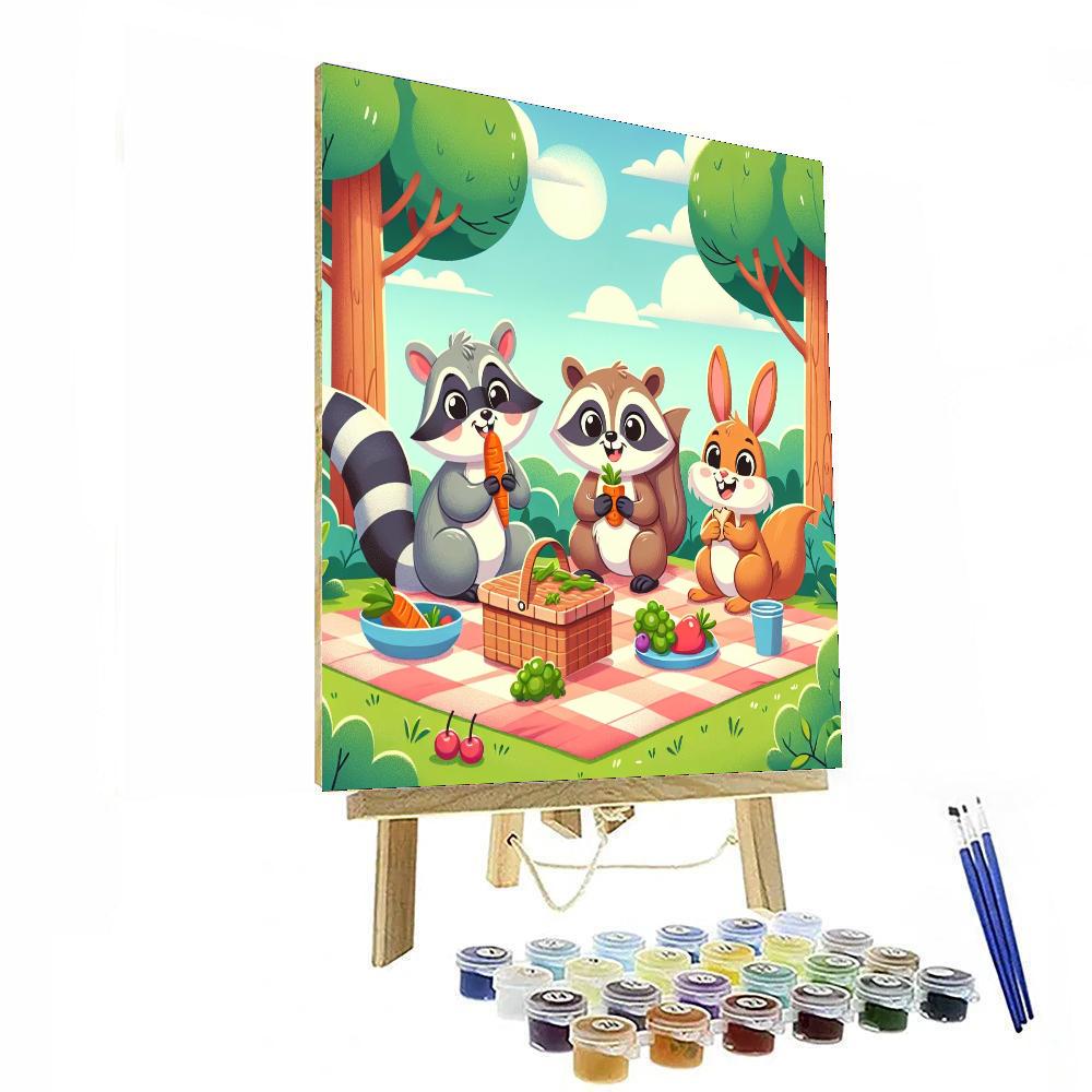 Playful Forest Picnic Numbered Painting Kits