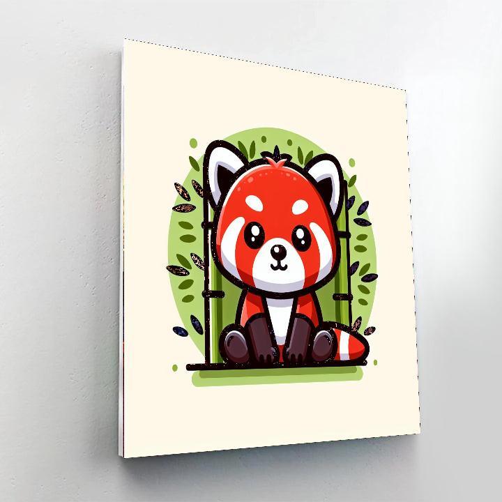 Radiant Red Panda Painting By Numbers Kit