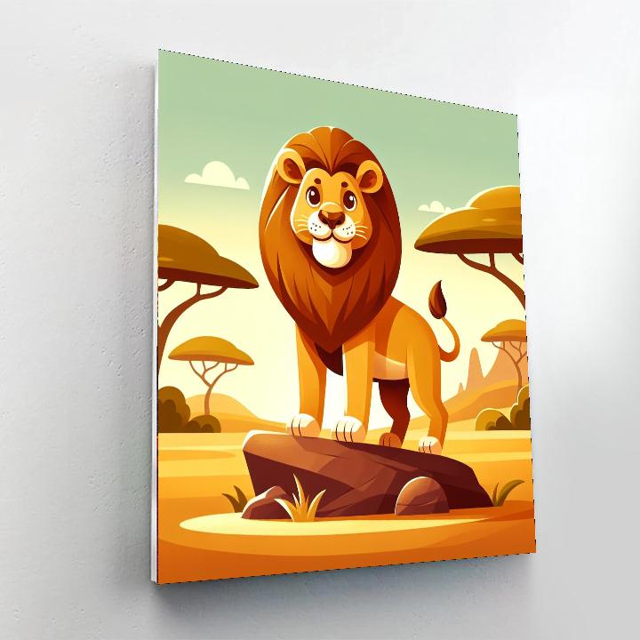 Heroic Lion's Kingdom Number Painting