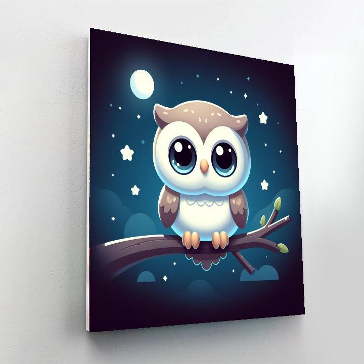 Starry Night Owlet Painting By Numbers Kit