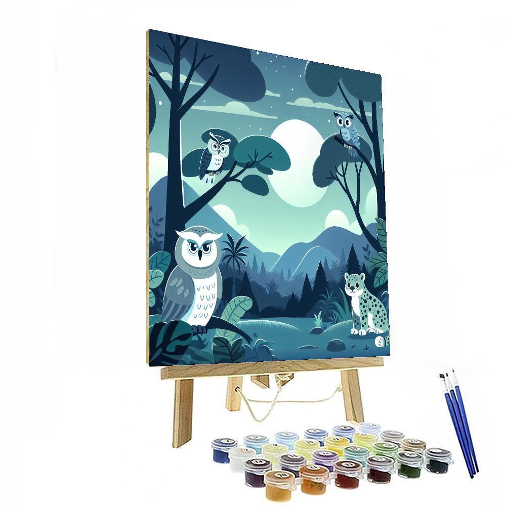 Magical Moonlight Safari Painting By Numbers Kit