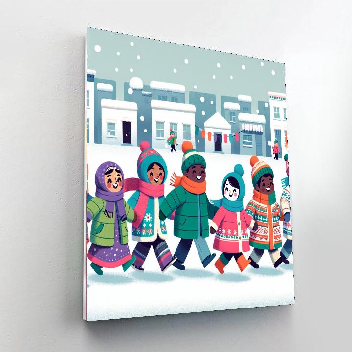 Whimsical Winter Parade Painting By Numbers Kit