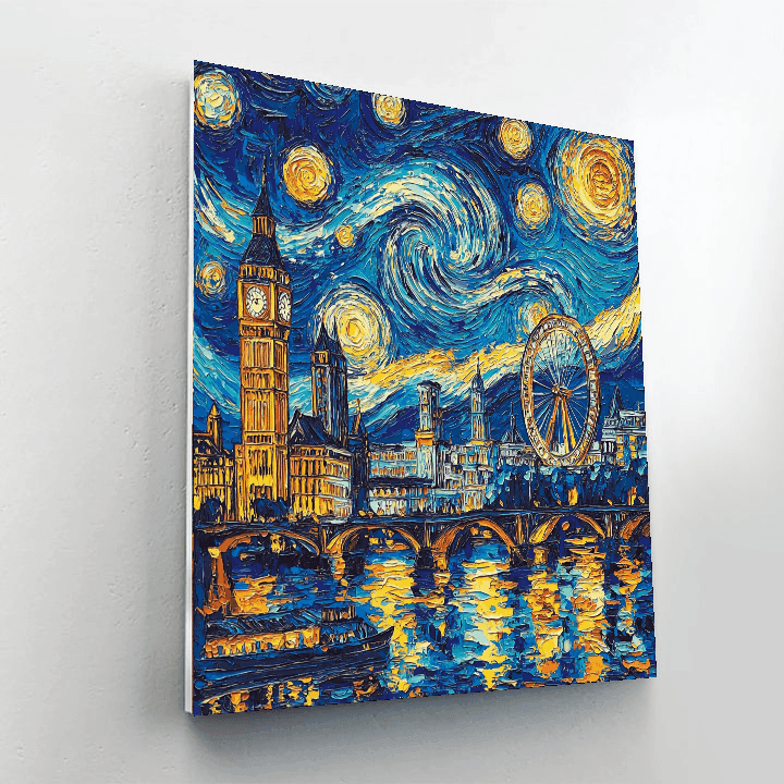 Vincent Van Gogh Inspired Starry Night Over London  Paint By Numbers Art