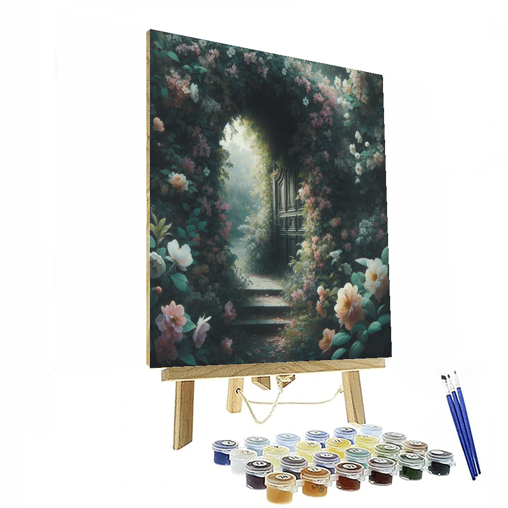 Secret Garden Gate Number Painting