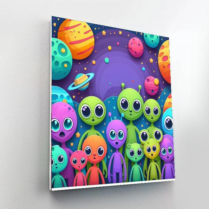 Curious Alien Adventures Paint By Numbers Art