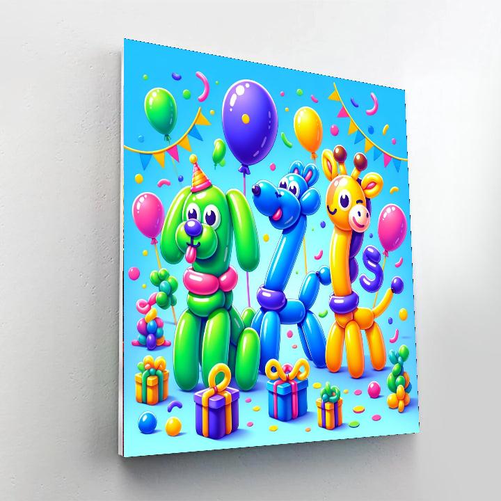 Joyful Balloon Animal Party Numbered Painting Kits