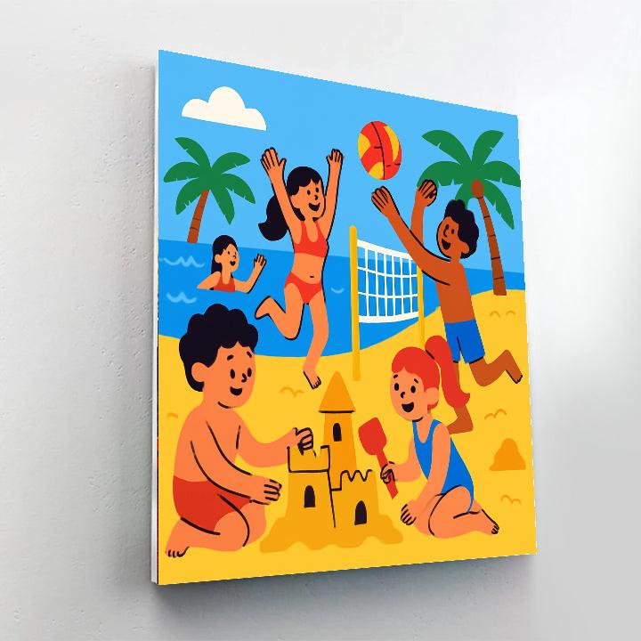 Playful Beach Party DIY Paint By Numbers