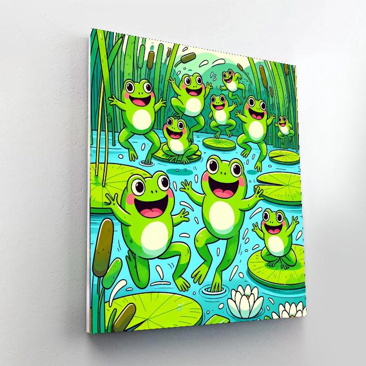 Bouncing Frog Friends Painting By Numbers Kit