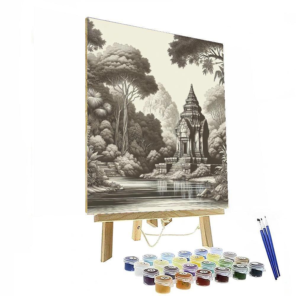 Ancient Temple Retreat Paint By Numbers Art