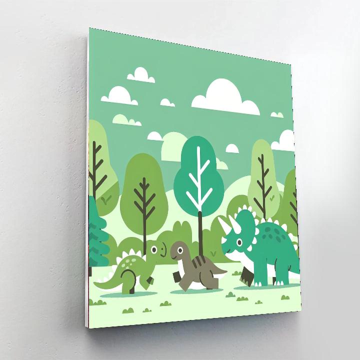 Dinosaur Park Discovery Paint By Numbers Art