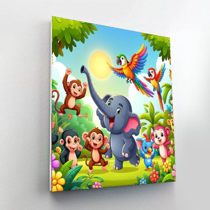 Joyful Jungle Jive Number Painting