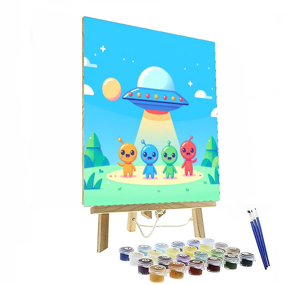 Friendly Aliens' Visit Numbered Painting Kits
