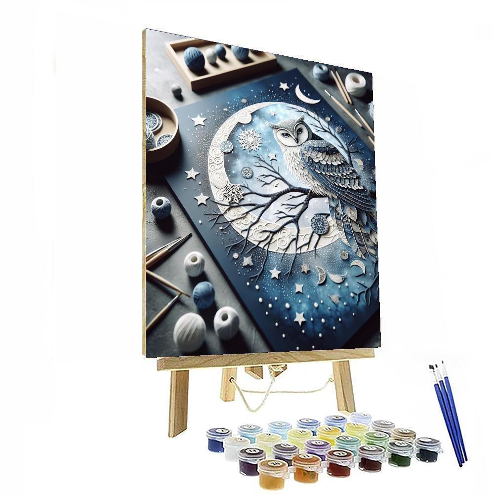 Mystical Owl In The Moonlight Paint By Color