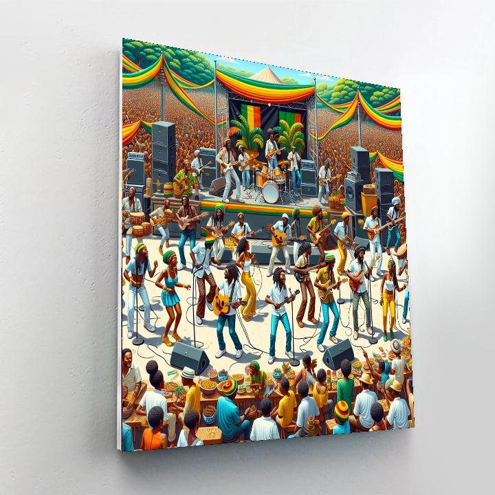 Kingston Reggae Fest - Jamaica Painting Number Kit