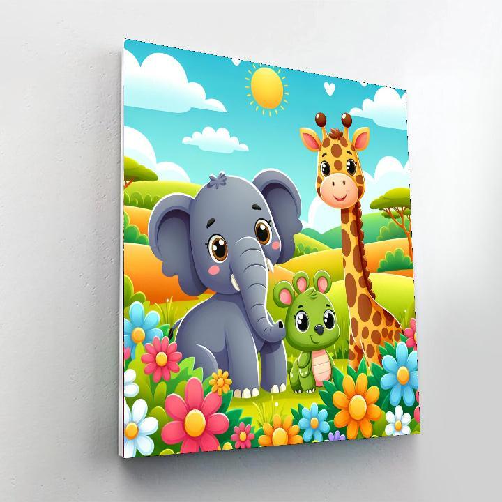Sunny Safari Friends Painting Number Kit