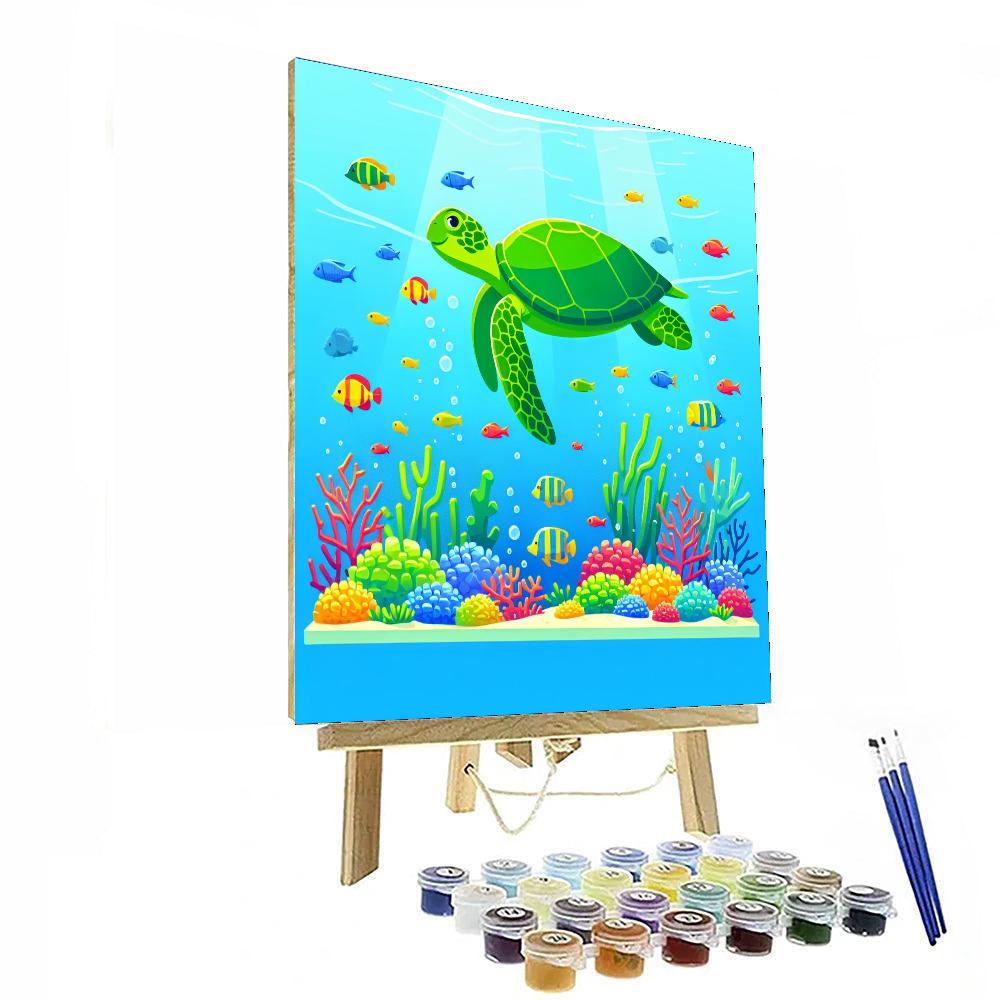 Colorful Sea Turtles Number Painting