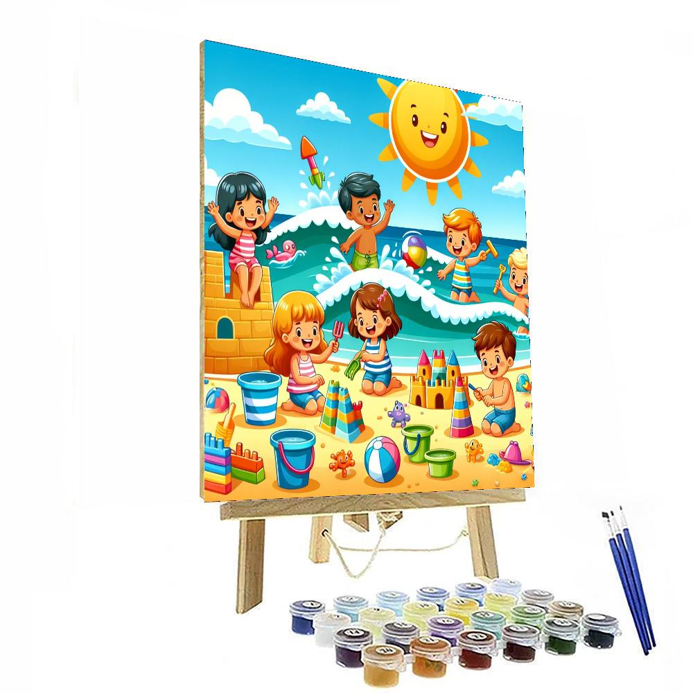 Bright And Bubbly Beach Day Painting By Numbers Kit