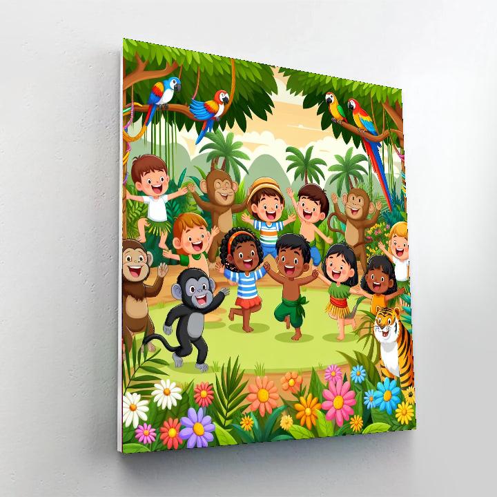 Jubilant Jungle Celebration Painting By Numbers Kit