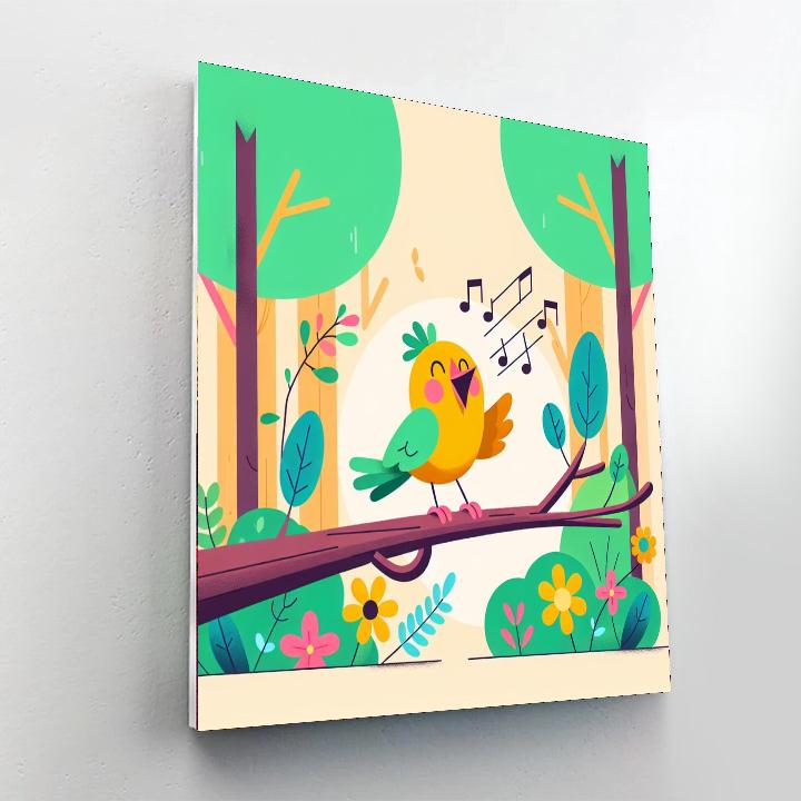 Chirpy Bird's Forest Concert Paint By Color