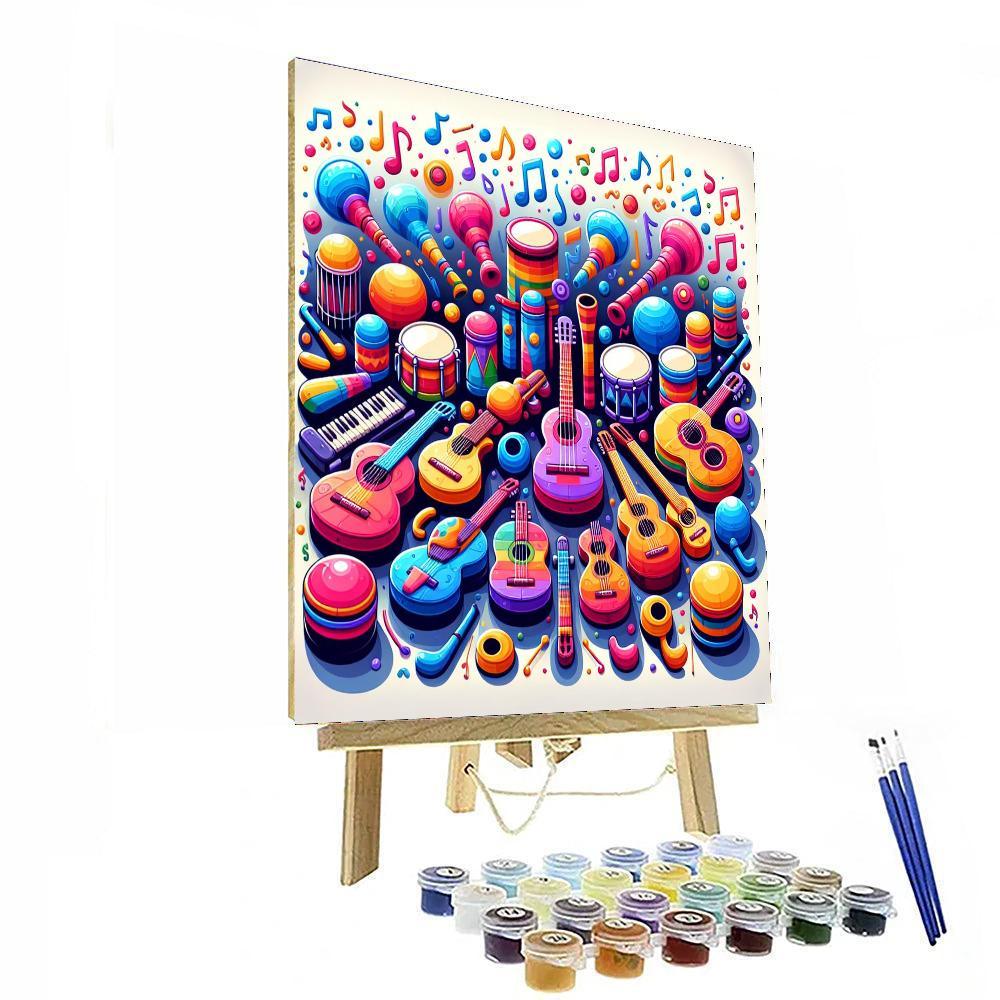 Bright Musical Instruments Paint By Number