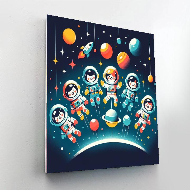 Astronaut's Cosmic Voyage Painting Number Kit