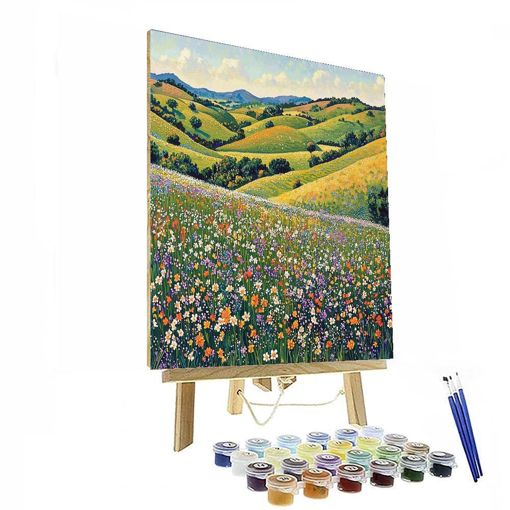 Georges Seurat Inspired Serene Abstract Fields  Number Painting