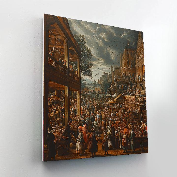 Hogarth Inspired Hogarth's Bustling Market  Number Painting