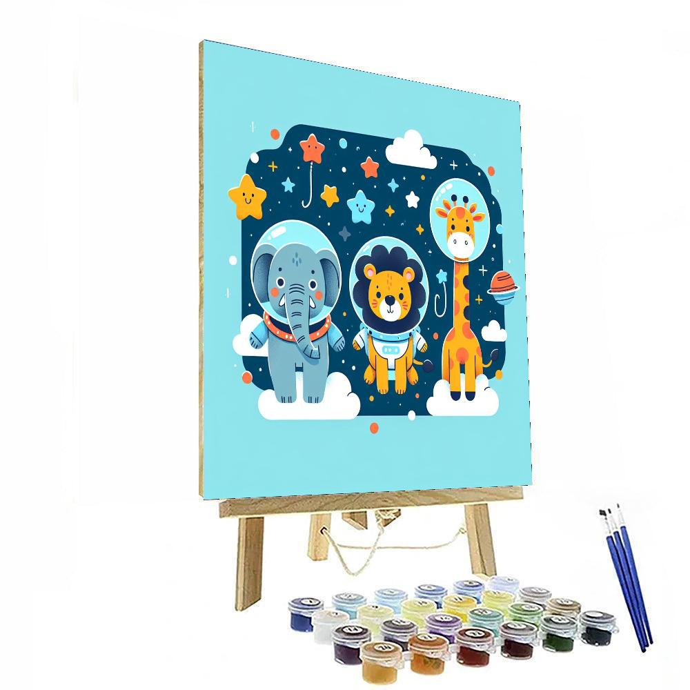 Outer Space Animal Adventure Paint By Numbers