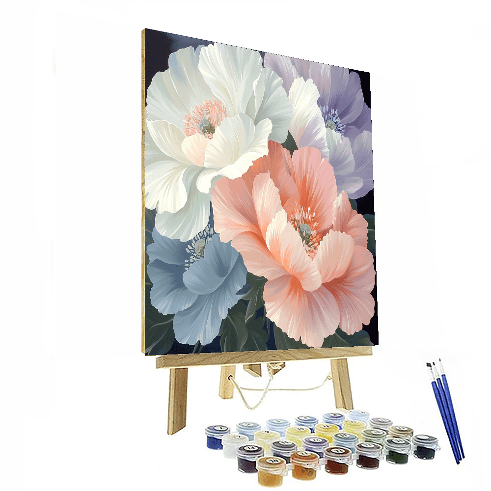 Georgia O'Keeffe Inspired Luminous Flower Garden  Paint By Color
