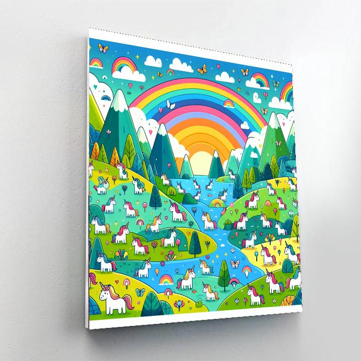 Unicorn's Rainbow Valley Numbered Painting Kits