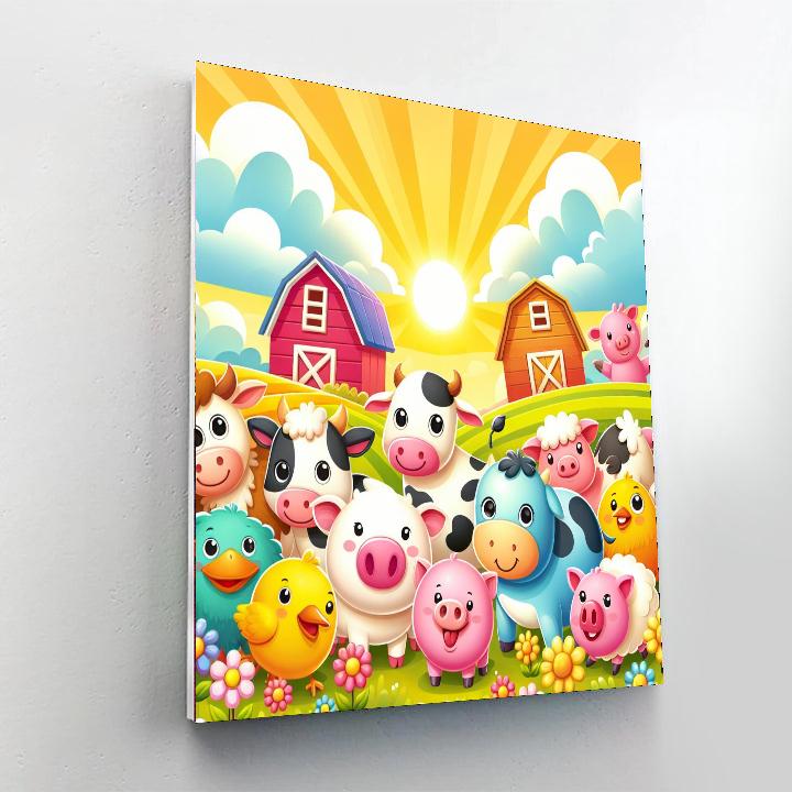 Merry Farmyard Friends Numbered Painting Kits