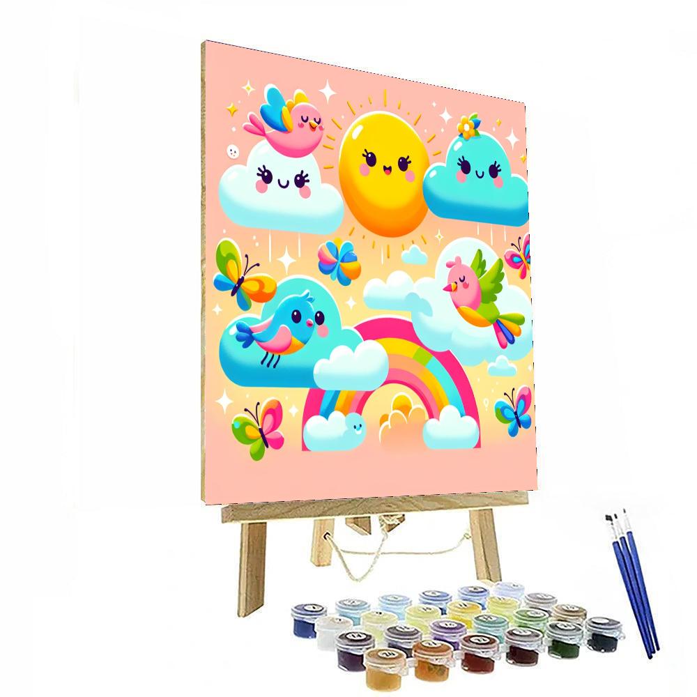 Cute Creatures In The Sky Paint By Numbers Art