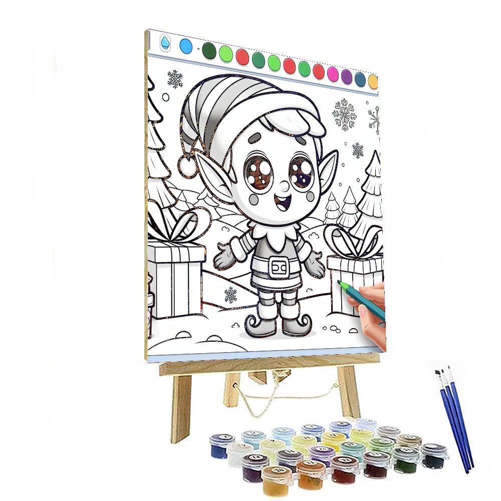 Joyful Christmas Elf Numbered Painting Kits
