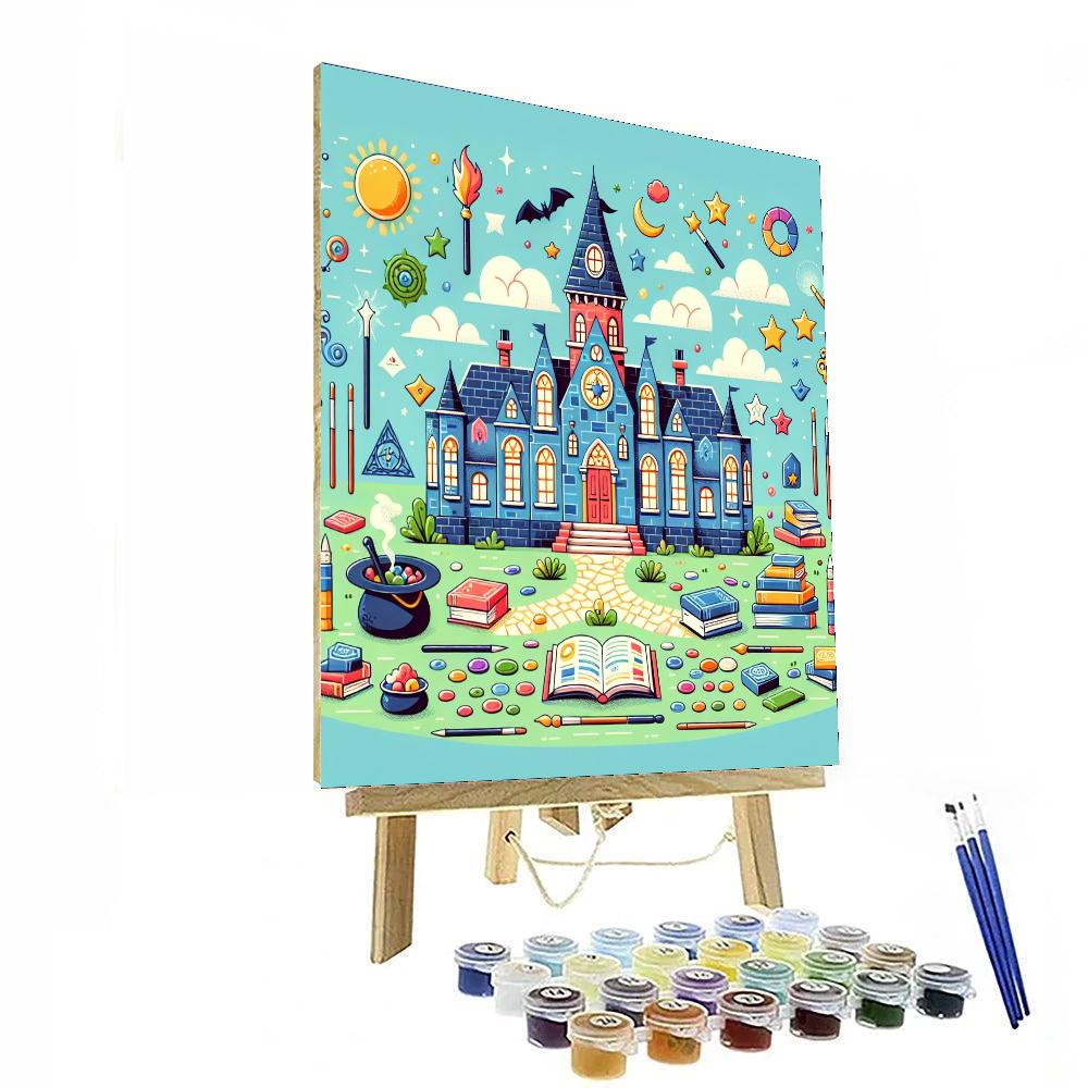 Enchanted Wizard's Academy Number Painting