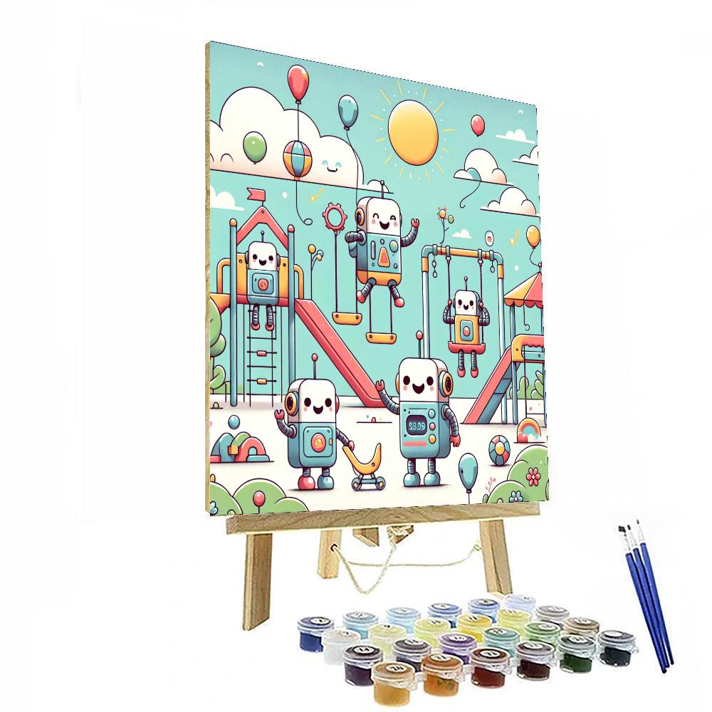 Happy Robot Playground Paint By Number