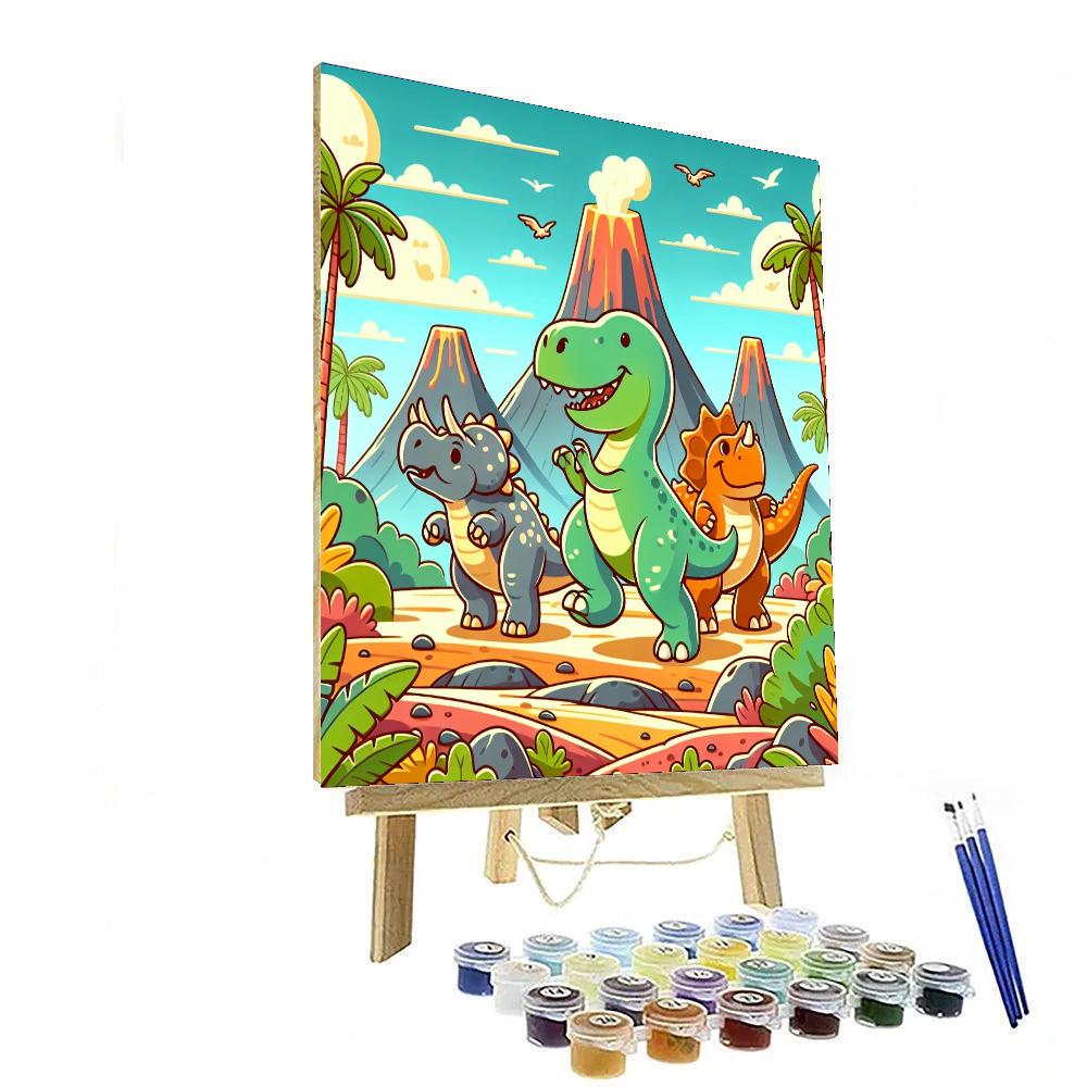 Whimsical Dino Land Paint By Numbers