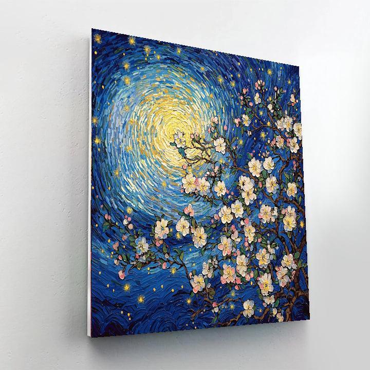 Vincent Van Gogh Inspired Starlit Skies And Blossoms  Number Painting
