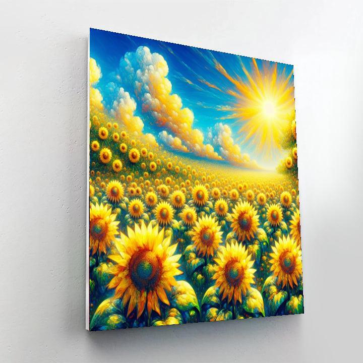Sunflower's Golden Glow Paint By Numbers