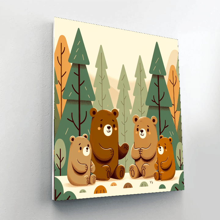 Cuddle Bears Gathering Painting By Numbers Kit