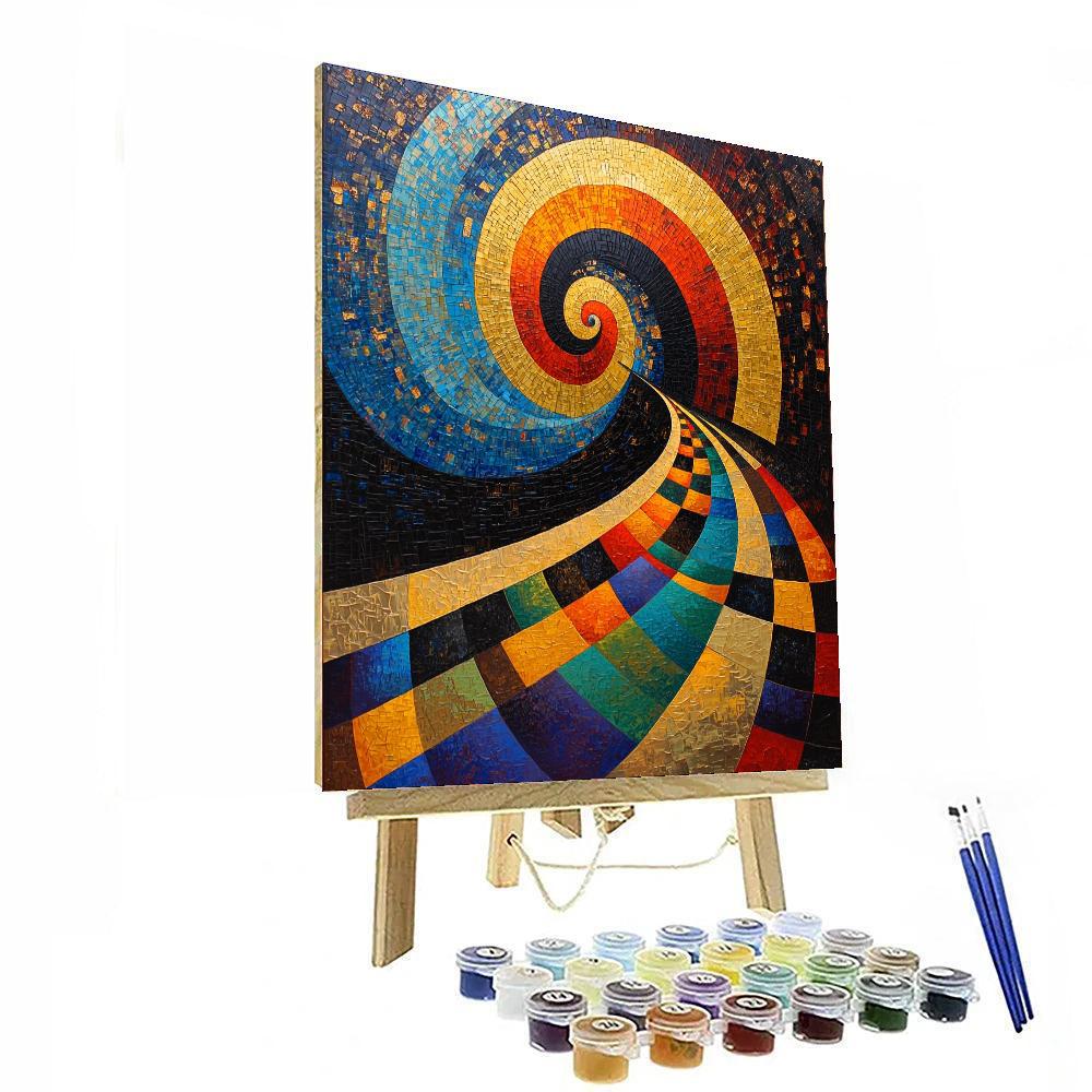 Gustav Klimt Inspired The Flow Of Time  Number Painting