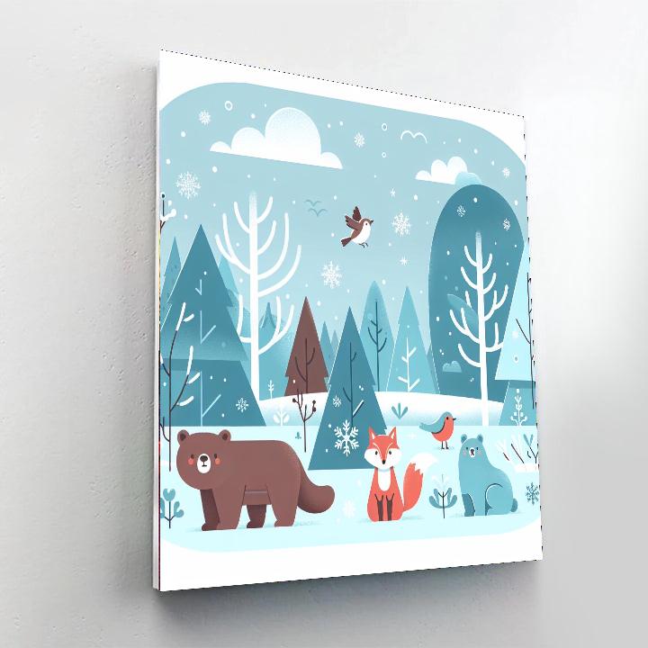 Frosty Forest Fun Number Painting