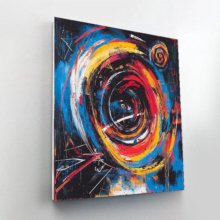 Jean-Michel Basquiat Inspired Cosmic Vortex Symphony  Paint By Color