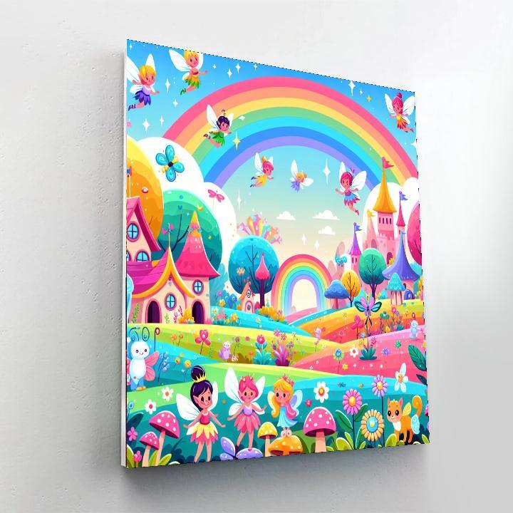 Rainbow Adventure In Fairyland Paint By Number