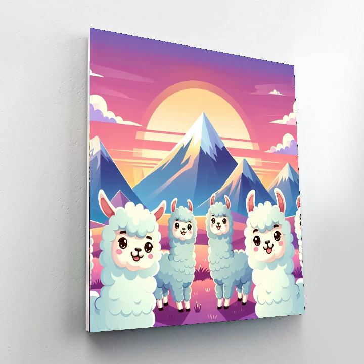 Lively Llama Landscape Paint By Numbers