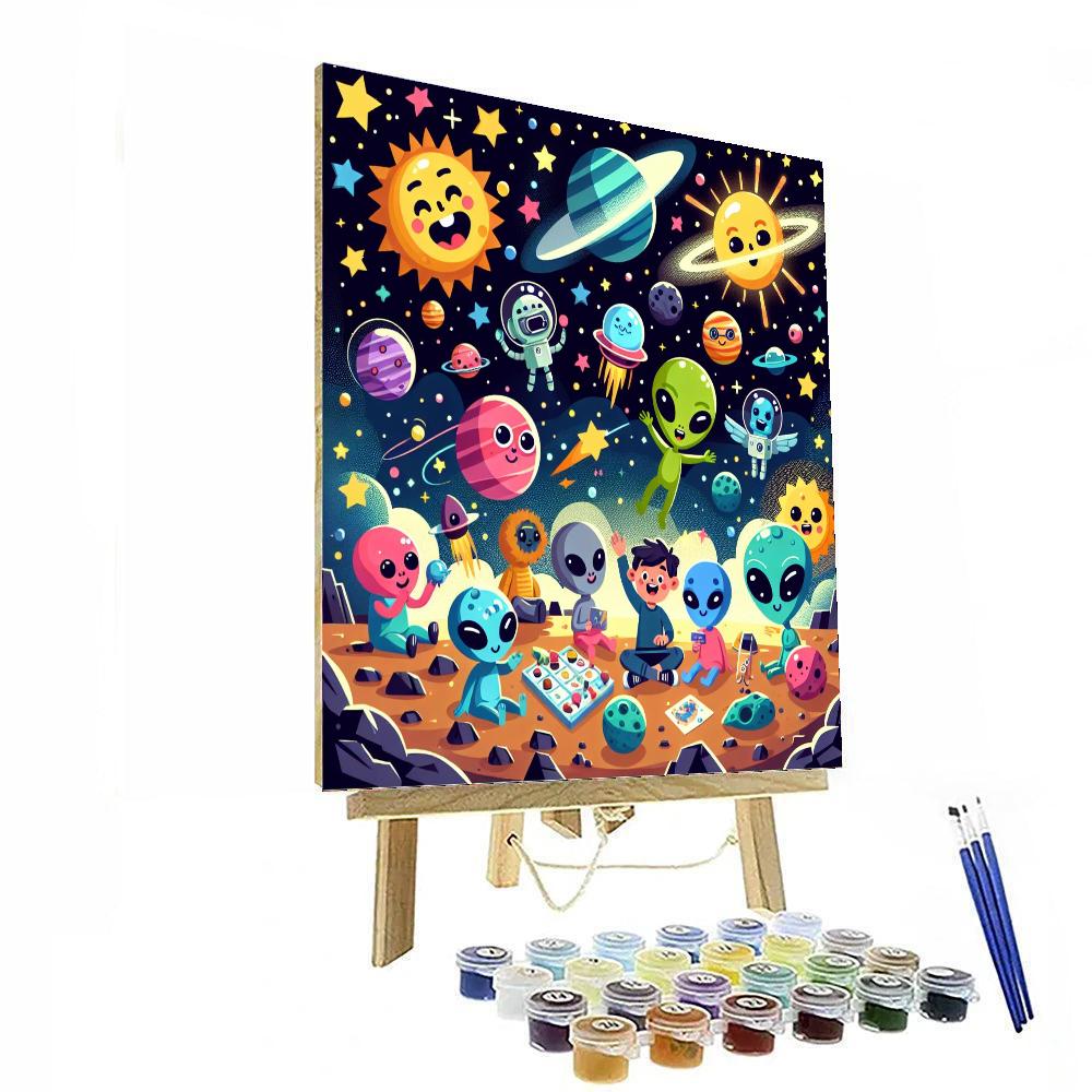 Colorful Outer Space Paint By Numbers Art